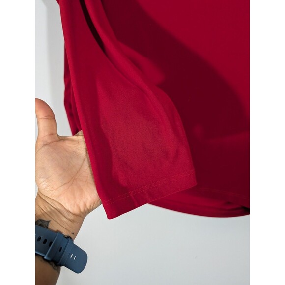 Clara Sun Woo Womens Red Long Sleeve Boat Neck Top Sz XL Mature Mob Wife Modest - Picture 7 of 8